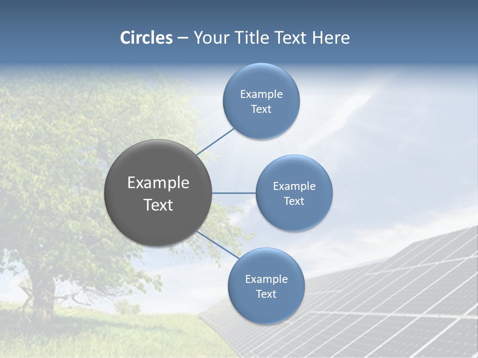 A Green Field With A Tree And A Solar Panel PowerPoint Template