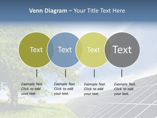 A Green Field With A Tree And A Solar Panel PowerPoint Template