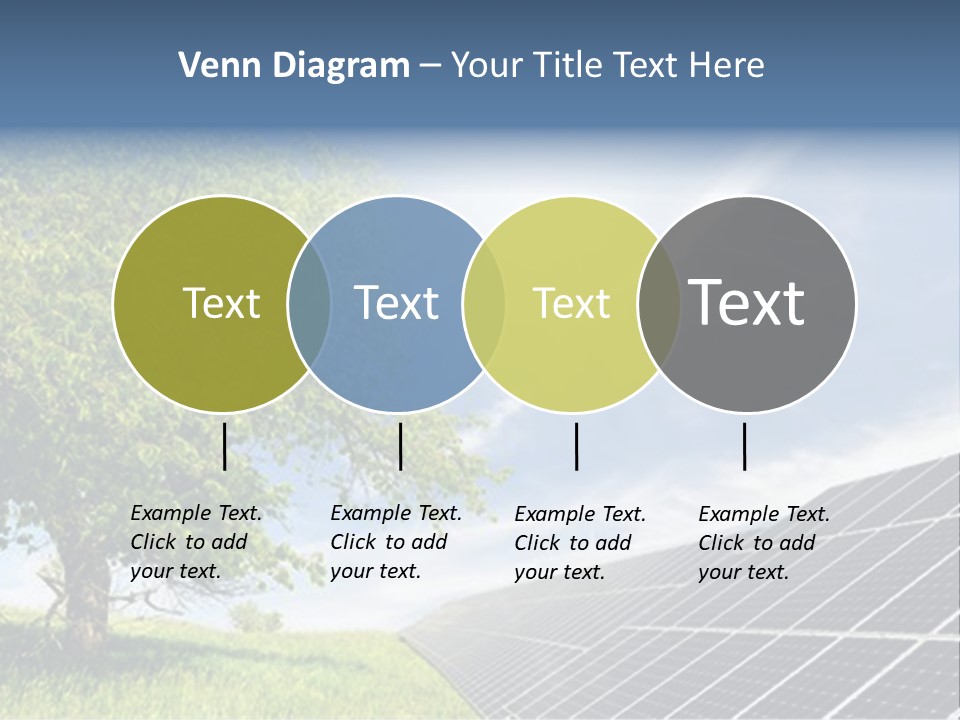 A Green Field With A Tree And A Solar Panel PowerPoint Template