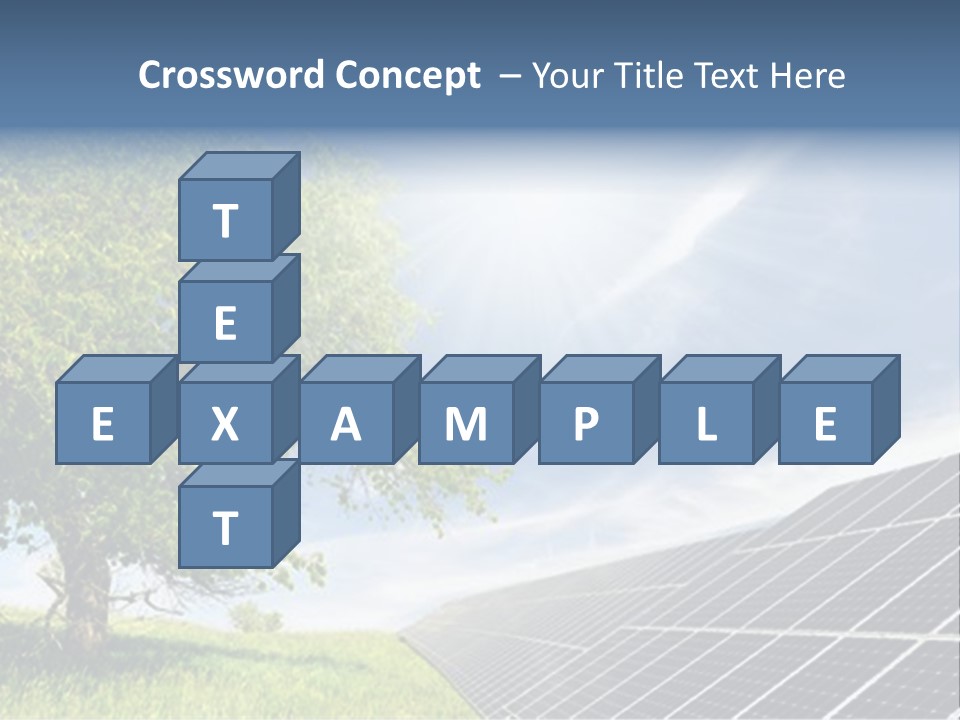 A Green Field With A Tree And A Solar Panel PowerPoint Template