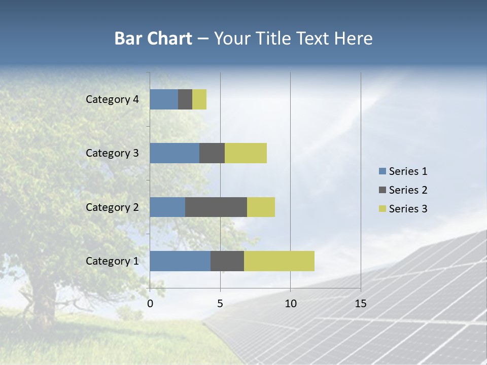 A Green Field With A Tree And A Solar Panel PowerPoint Template