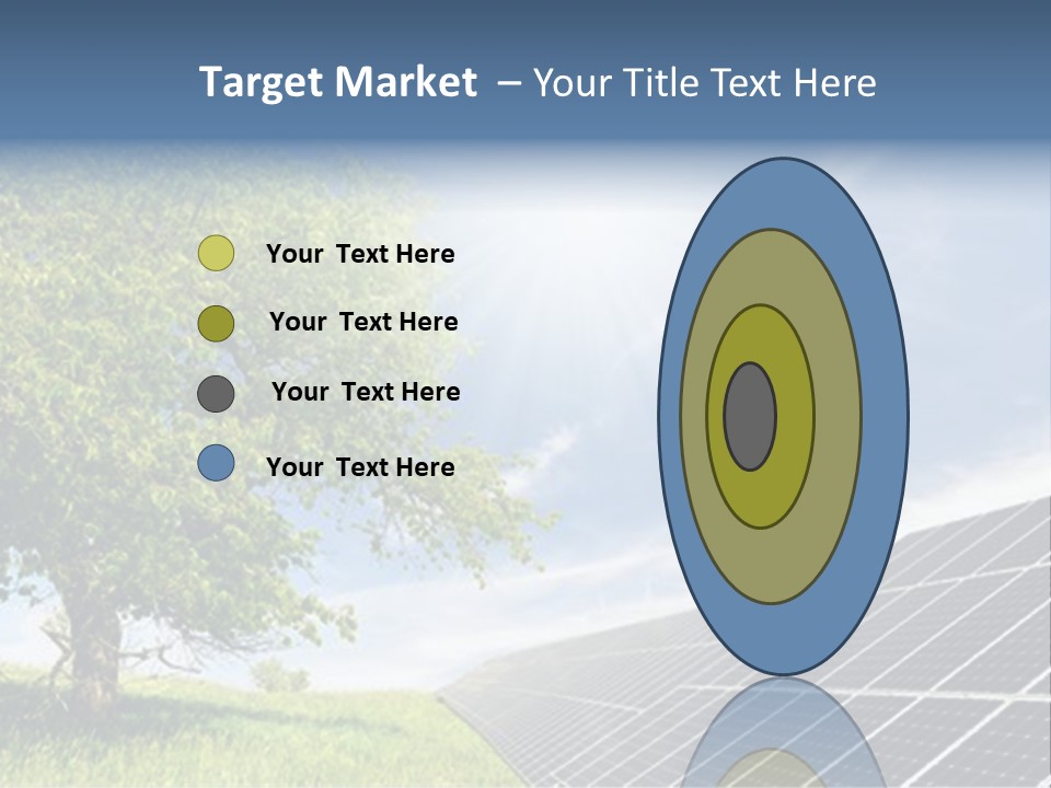 A Green Field With A Tree And A Solar Panel PowerPoint Template