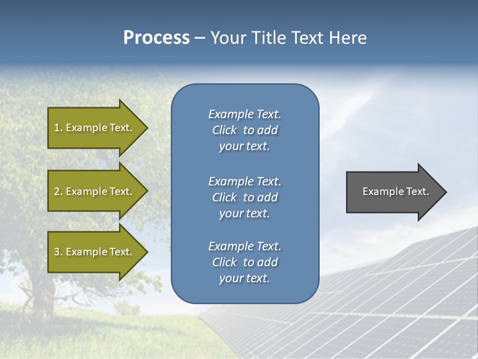 A Green Field With A Tree And A Solar Panel PowerPoint Template