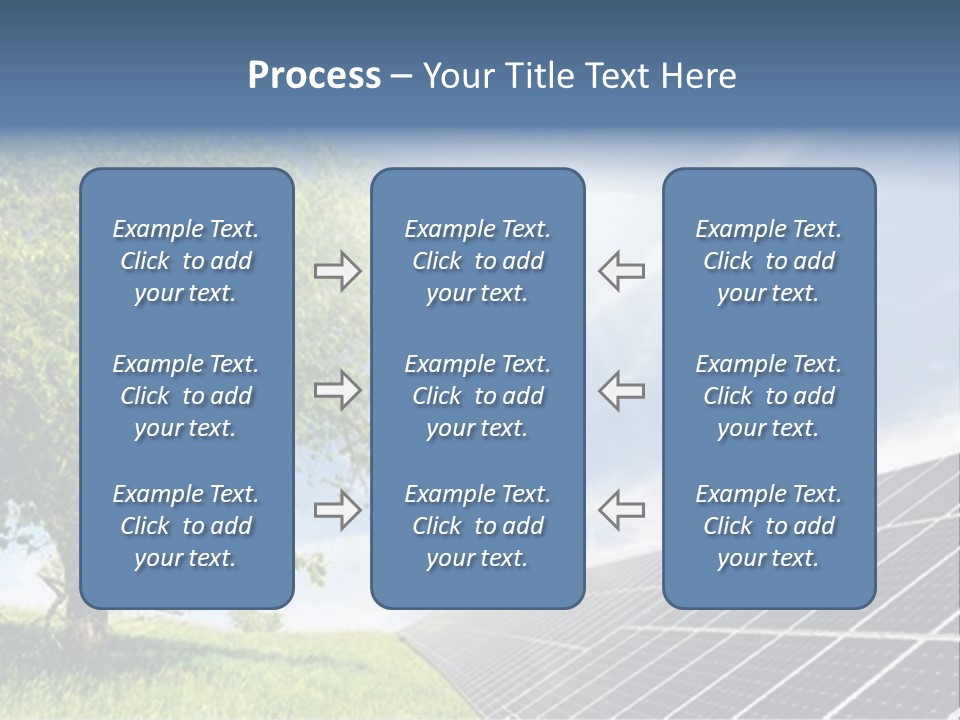 A Green Field With A Tree And A Solar Panel PowerPoint Template