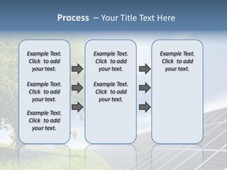A Green Field With A Tree And A Solar Panel PowerPoint Template