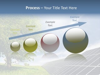 A Green Field With A Tree And A Solar Panel PowerPoint Template