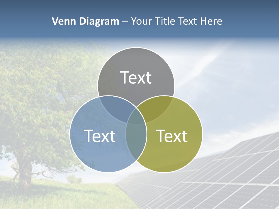 A Green Field With A Tree And A Solar Panel PowerPoint Template