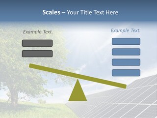 A Green Field With A Tree And A Solar Panel PowerPoint Template