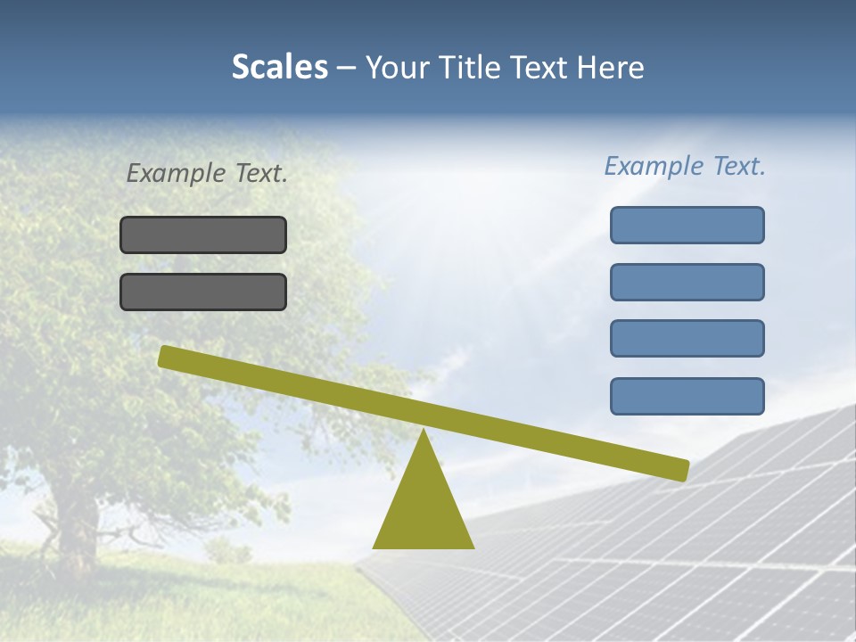 A Green Field With A Tree And A Solar Panel PowerPoint Template