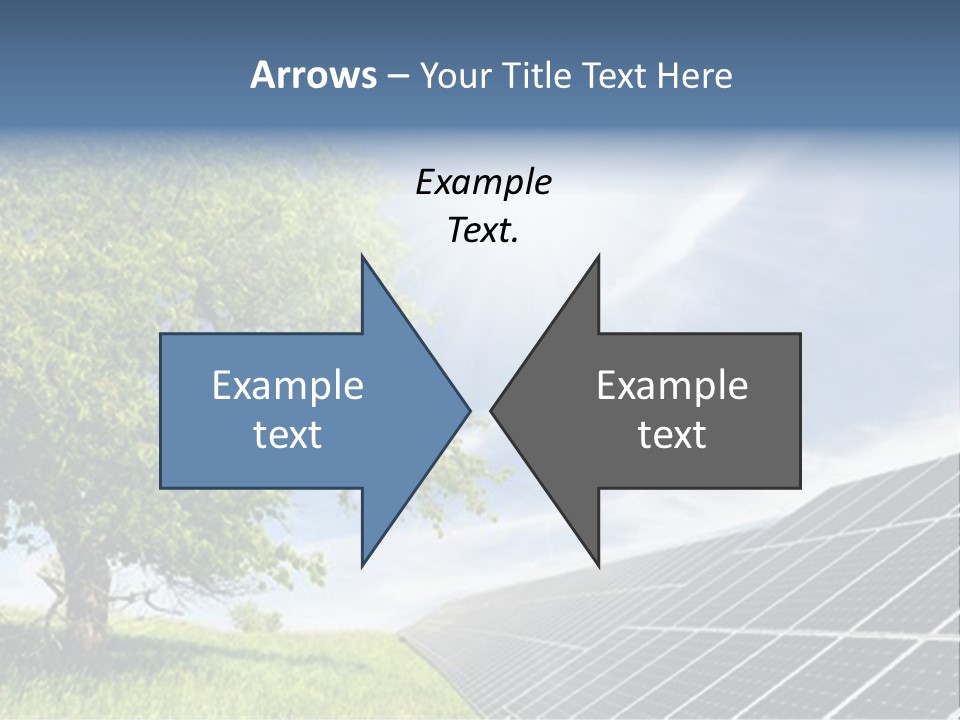 A Green Field With A Tree And A Solar Panel PowerPoint Template