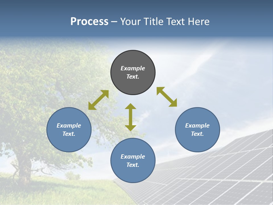 A Green Field With A Tree And A Solar Panel PowerPoint Template