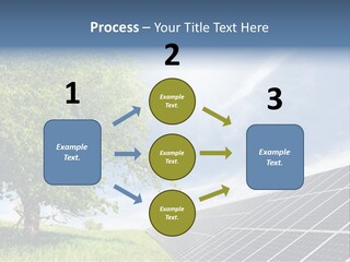 A Green Field With A Tree And A Solar Panel PowerPoint Template