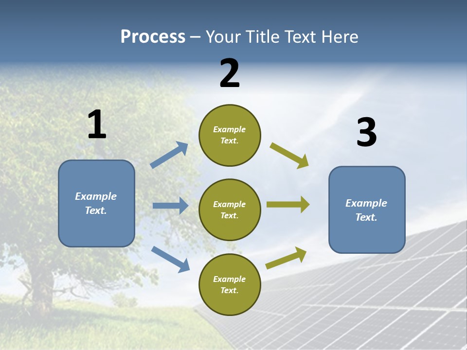 A Green Field With A Tree And A Solar Panel PowerPoint Template