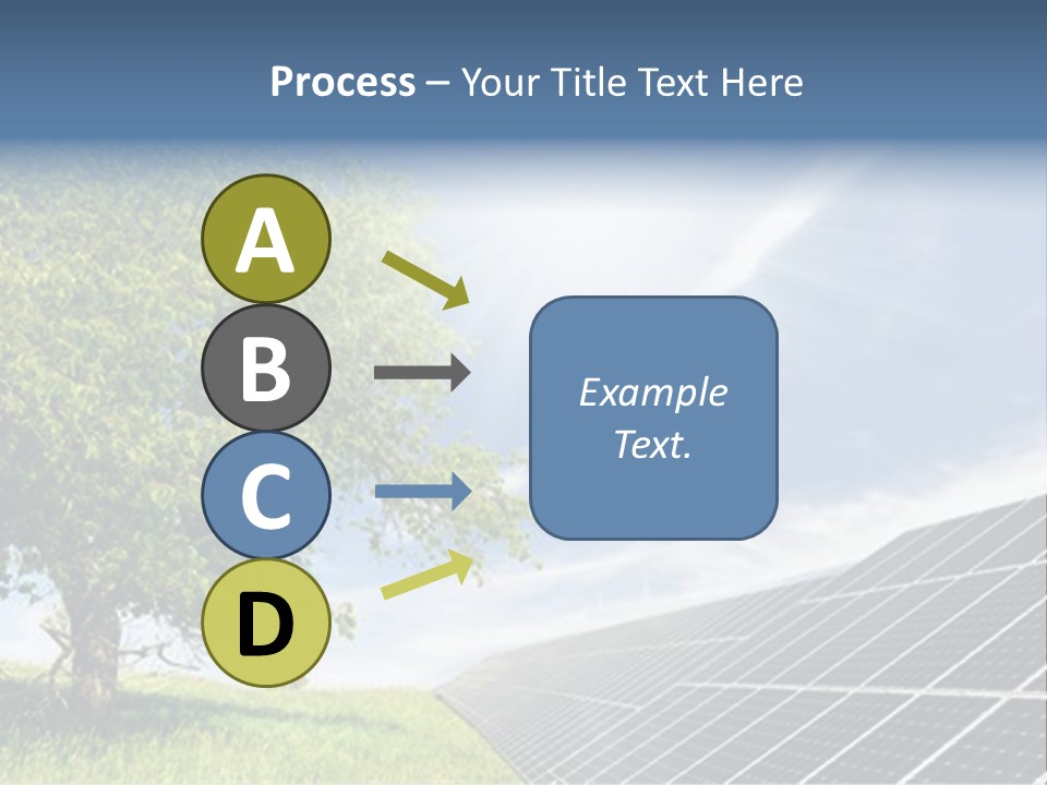 A Green Field With A Tree And A Solar Panel PowerPoint Template