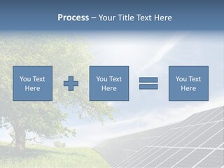 A Green Field With A Tree And A Solar Panel PowerPoint Template