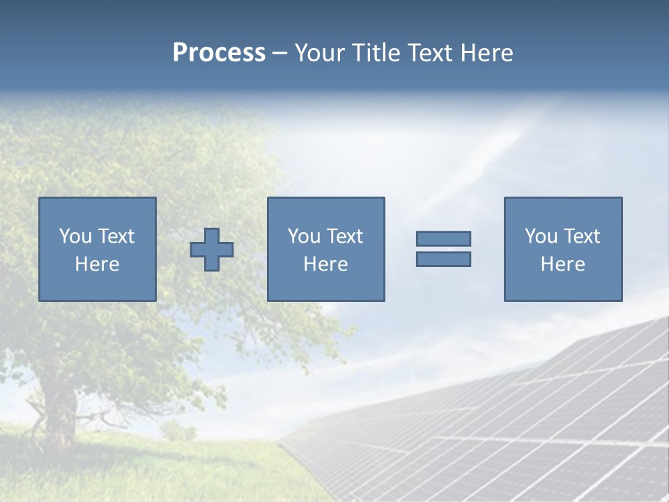 A Green Field With A Tree And A Solar Panel PowerPoint Template