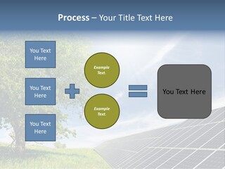 A Green Field With A Tree And A Solar Panel PowerPoint Template