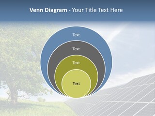 A Green Field With A Tree And A Solar Panel PowerPoint Template