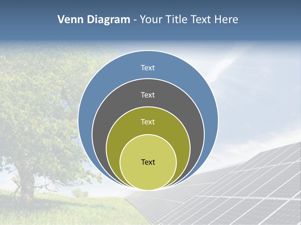 A Green Field With A Tree And A Solar Panel PowerPoint Template