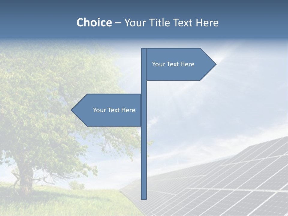 A Green Field With A Tree And A Solar Panel PowerPoint Template