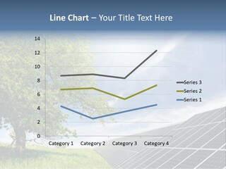 A Green Field With A Tree And A Solar Panel PowerPoint Template