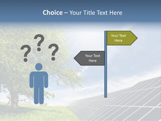 A Green Field With A Tree And A Solar Panel PowerPoint Template