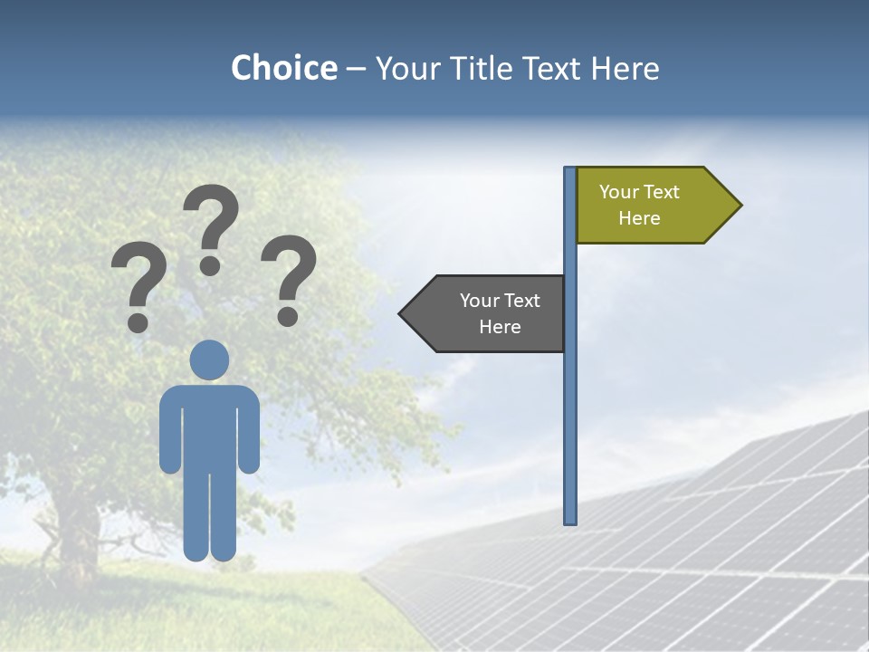 A Green Field With A Tree And A Solar Panel PowerPoint Template
