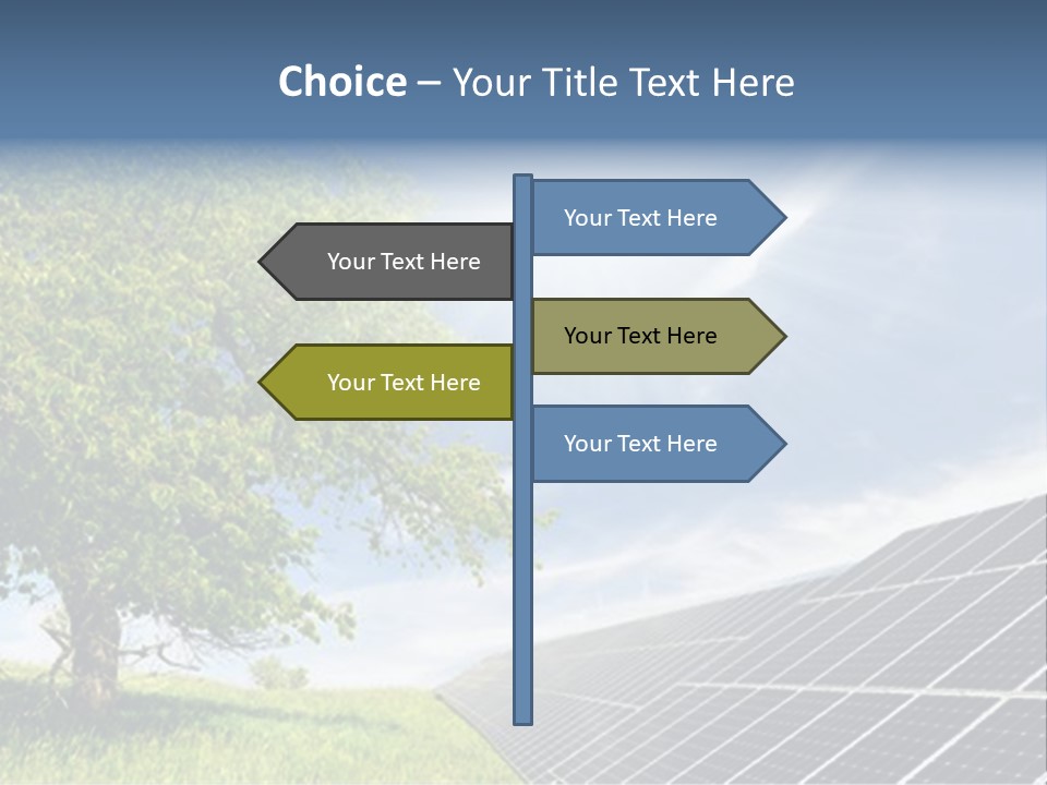 A Green Field With A Tree And A Solar Panel PowerPoint Template