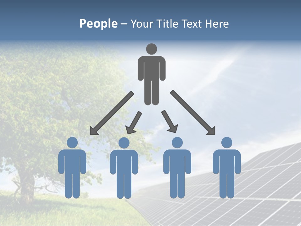 A Green Field With A Tree And A Solar Panel PowerPoint Template