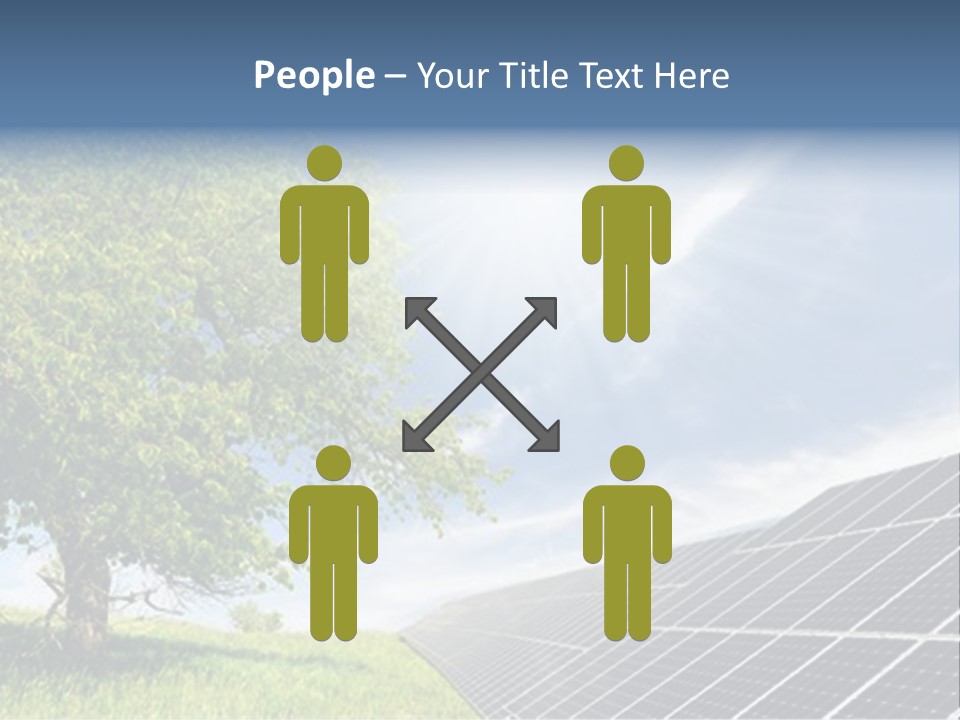 A Green Field With A Tree And A Solar Panel PowerPoint Template