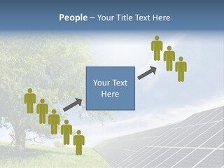A Green Field With A Tree And A Solar Panel PowerPoint Template