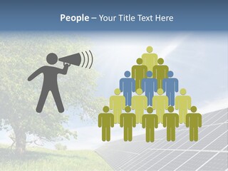 A Green Field With A Tree And A Solar Panel PowerPoint Template