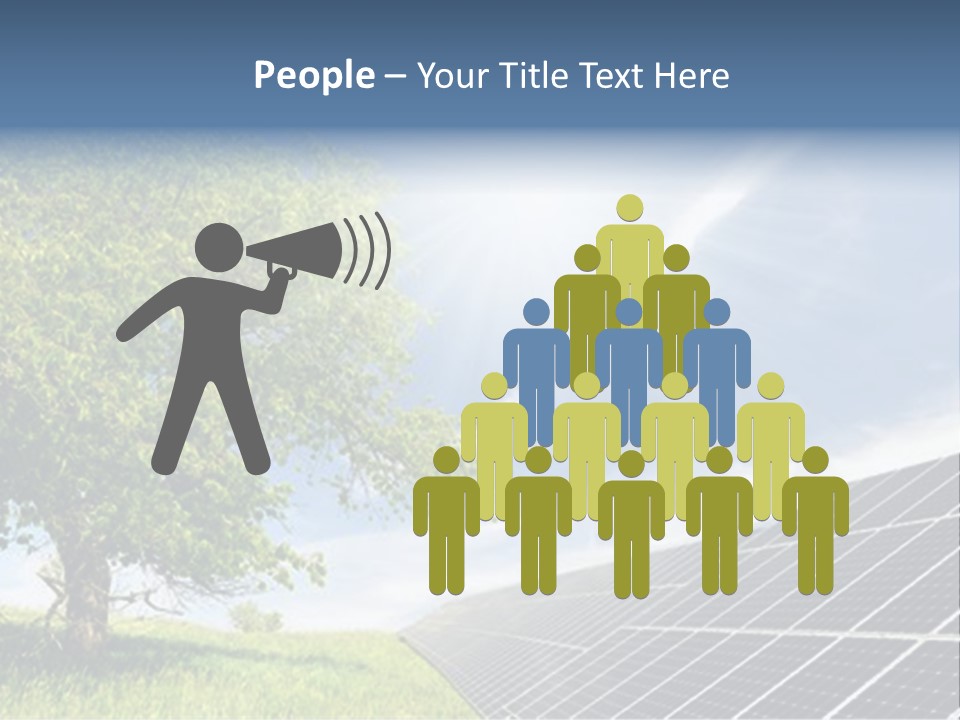 A Green Field With A Tree And A Solar Panel PowerPoint Template