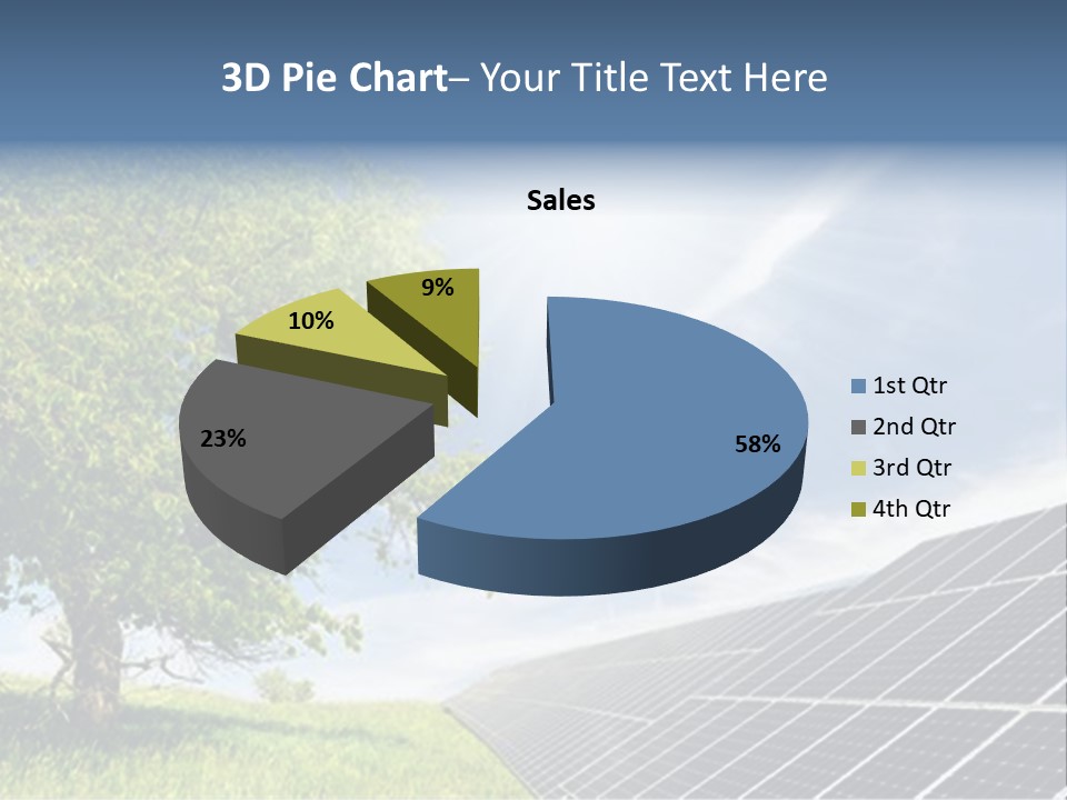 A Green Field With A Tree And A Solar Panel PowerPoint Template