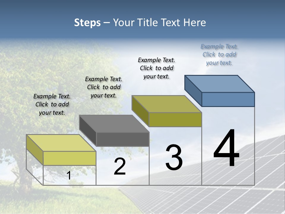 A Green Field With A Tree And A Solar Panel PowerPoint Template