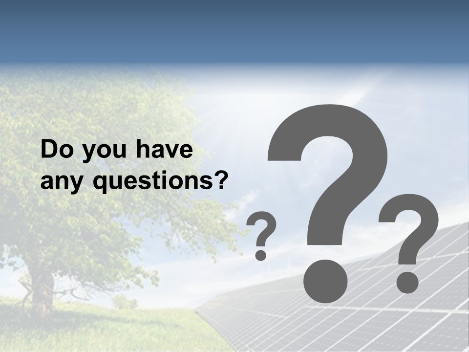 A Green Field With A Tree And A Solar Panel PowerPoint Template