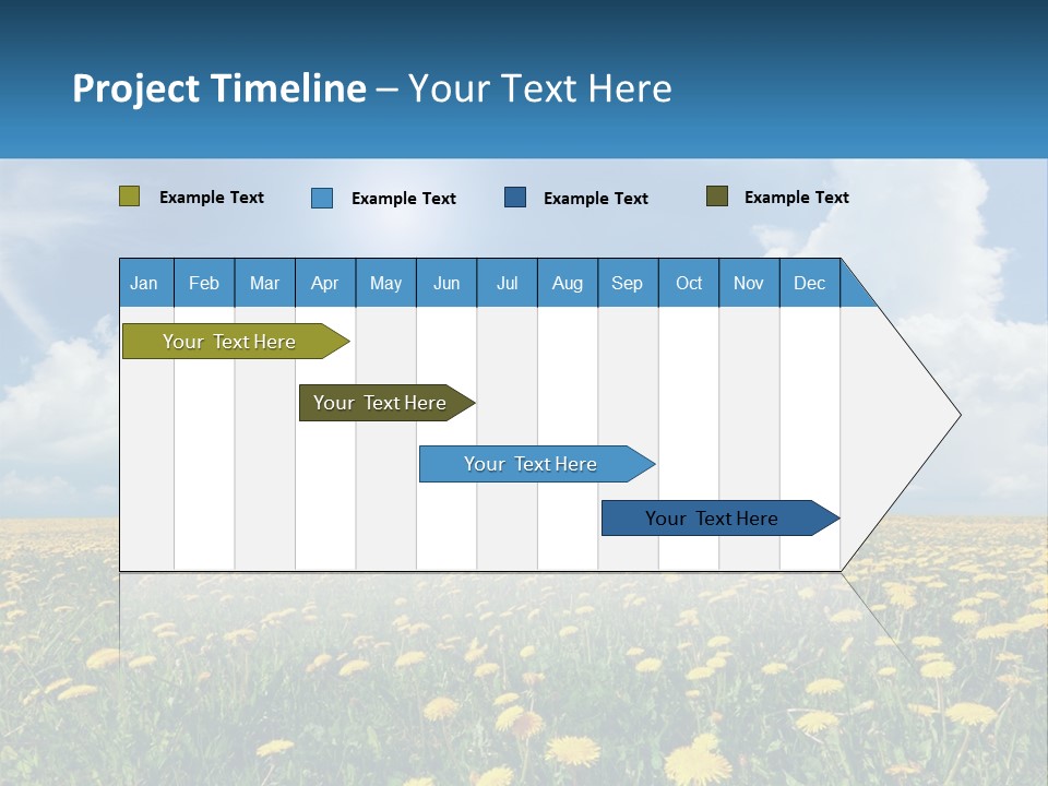 A Field Full Of Yellow Dandelions Under A Blue Sky PowerPoint Template