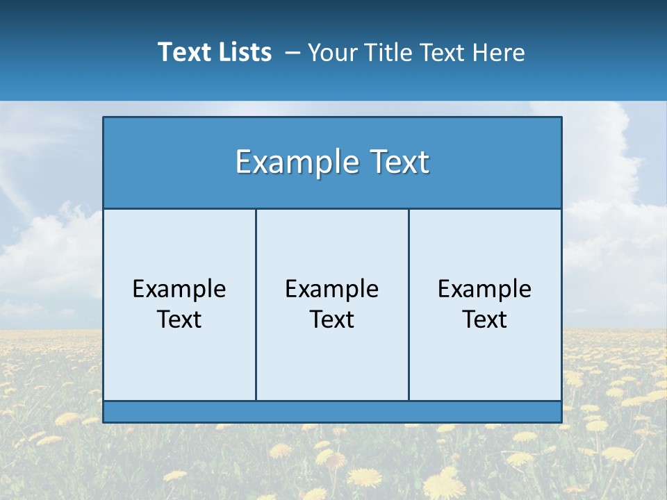 A Field Full Of Yellow Dandelions Under A Blue Sky PowerPoint Template