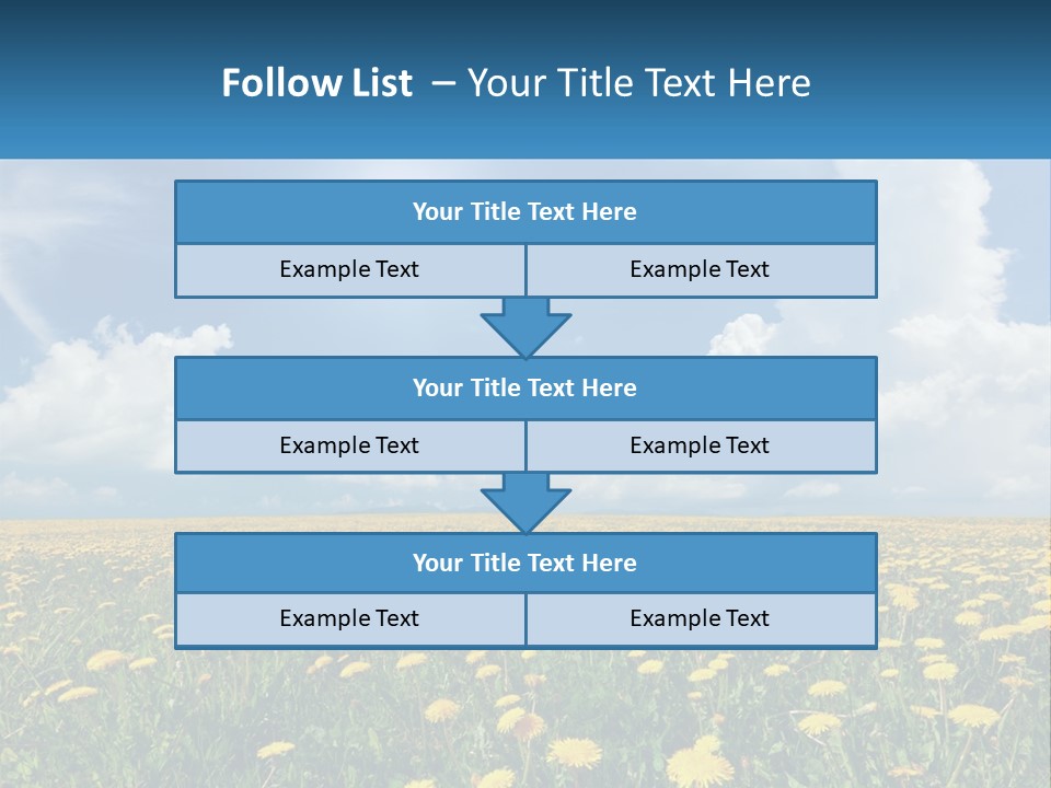 A Field Full Of Yellow Dandelions Under A Blue Sky PowerPoint Template