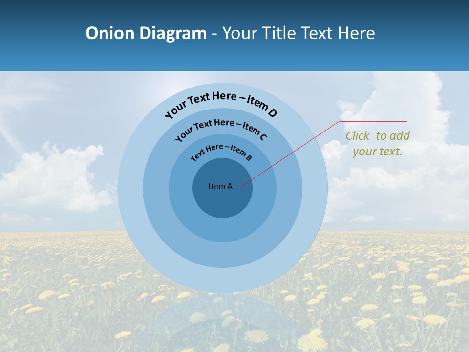 A Field Full Of Yellow Dandelions Under A Blue Sky PowerPoint Template