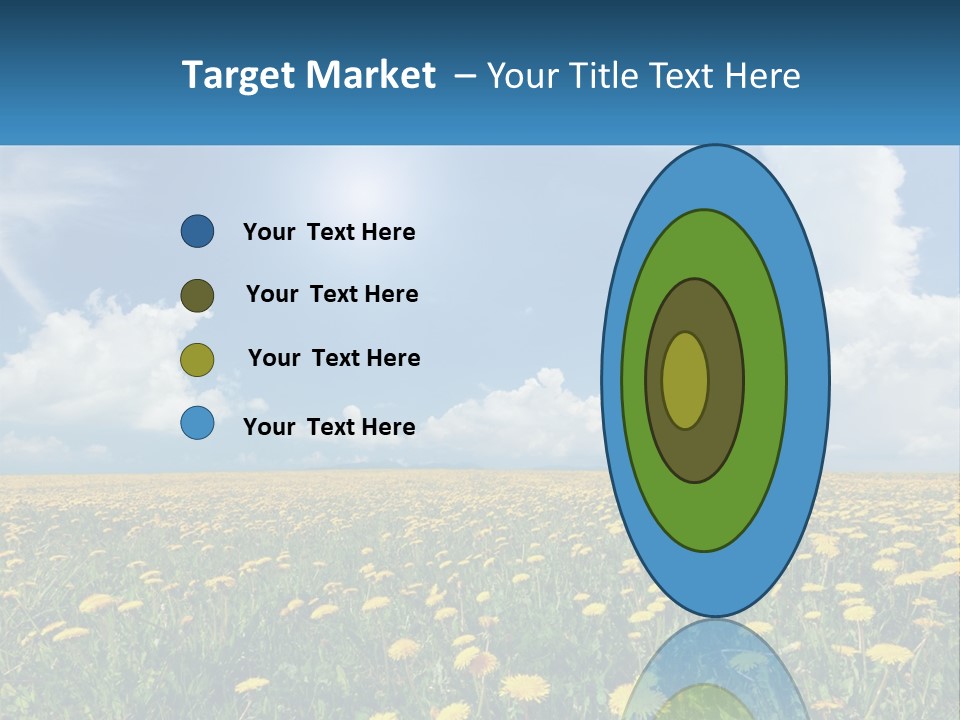 A Field Full Of Yellow Dandelions Under A Blue Sky PowerPoint Template