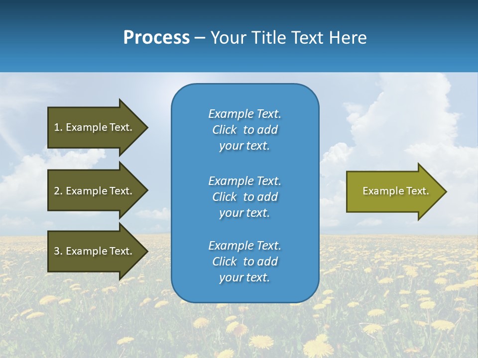 A Field Full Of Yellow Dandelions Under A Blue Sky PowerPoint Template