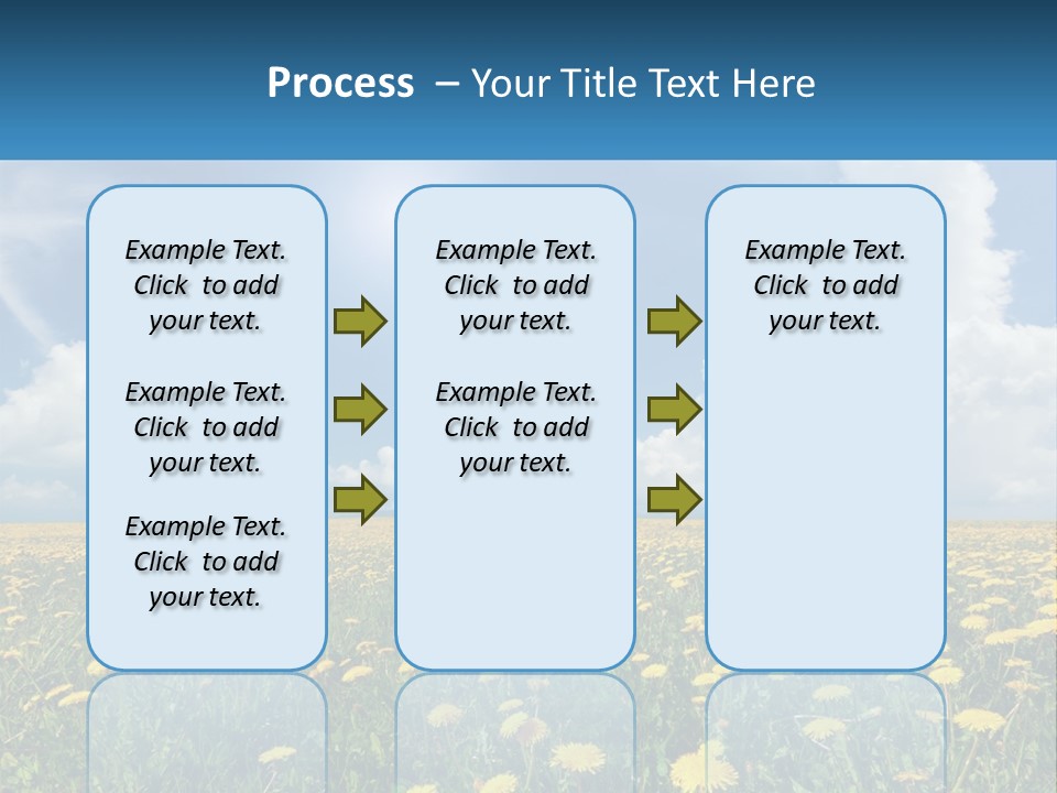 A Field Full Of Yellow Dandelions Under A Blue Sky PowerPoint Template