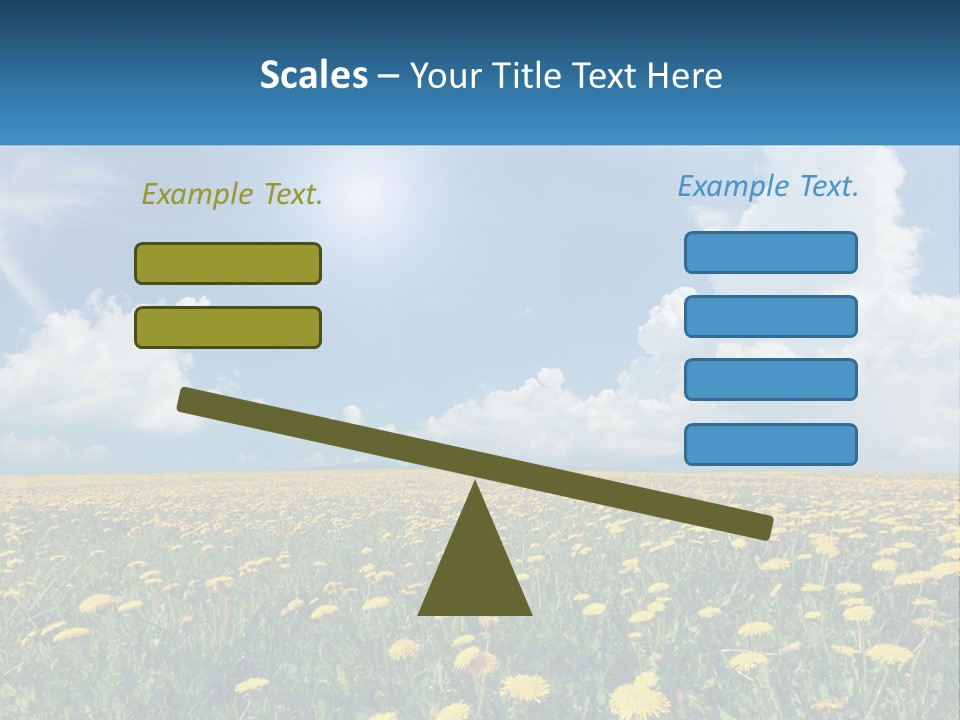 A Field Full Of Yellow Dandelions Under A Blue Sky PowerPoint Template