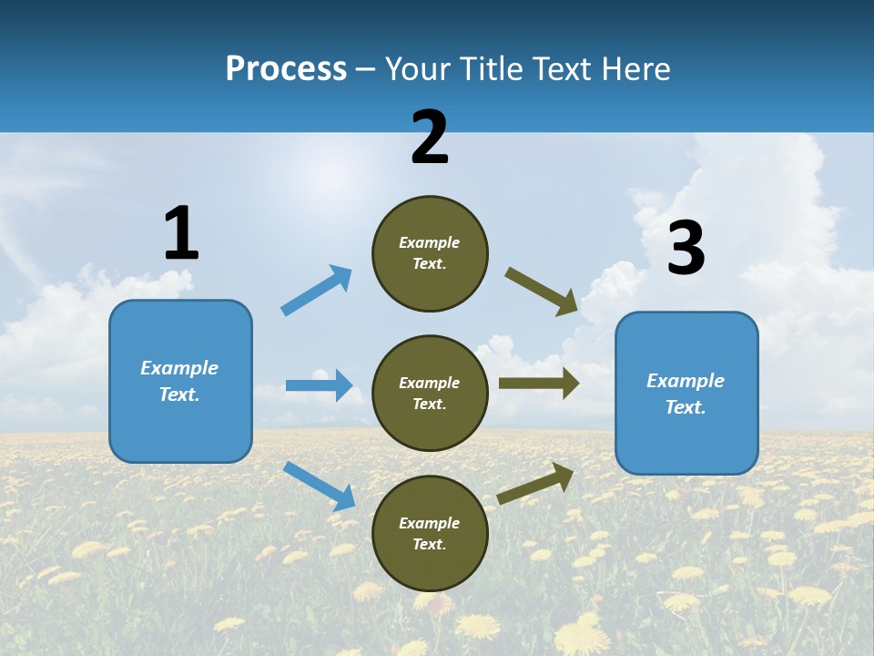 A Field Full Of Yellow Dandelions Under A Blue Sky PowerPoint Template