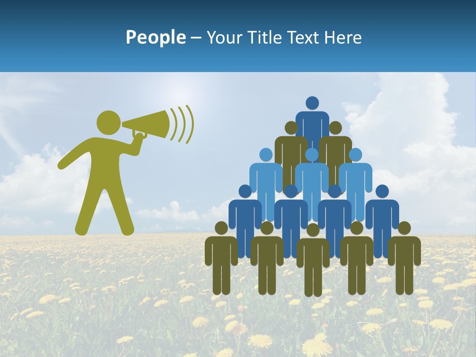 A Field Full Of Yellow Dandelions Under A Blue Sky PowerPoint Template