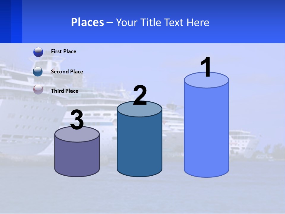 A Row Of Cruise Ships In The Water PowerPoint Template