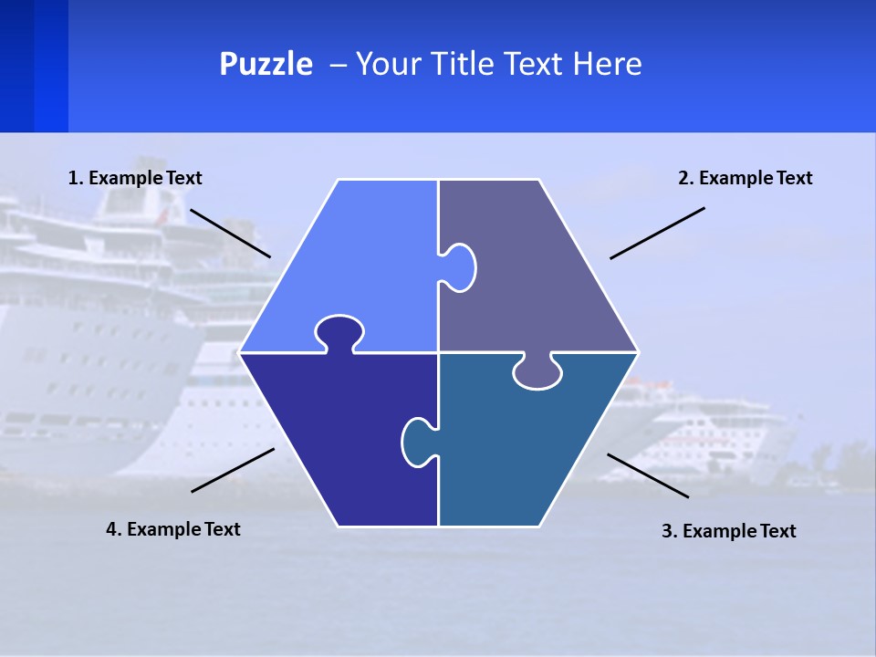 A Row Of Cruise Ships In The Water PowerPoint Template