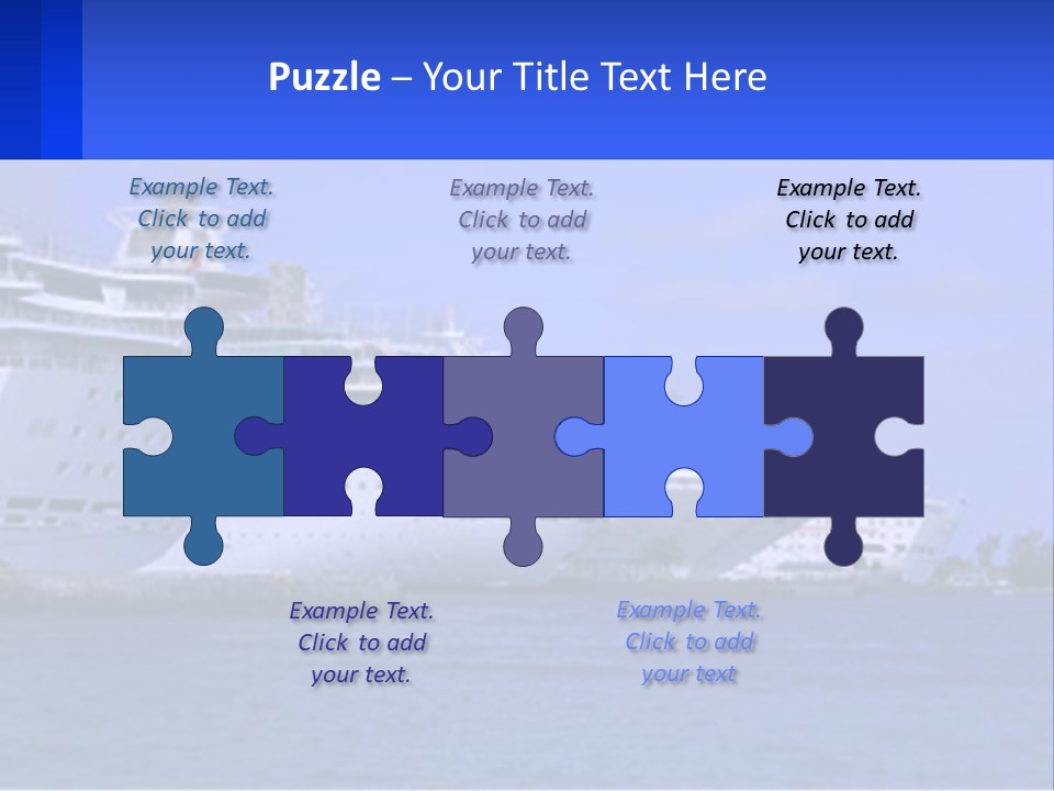 A Row Of Cruise Ships In The Water PowerPoint Template