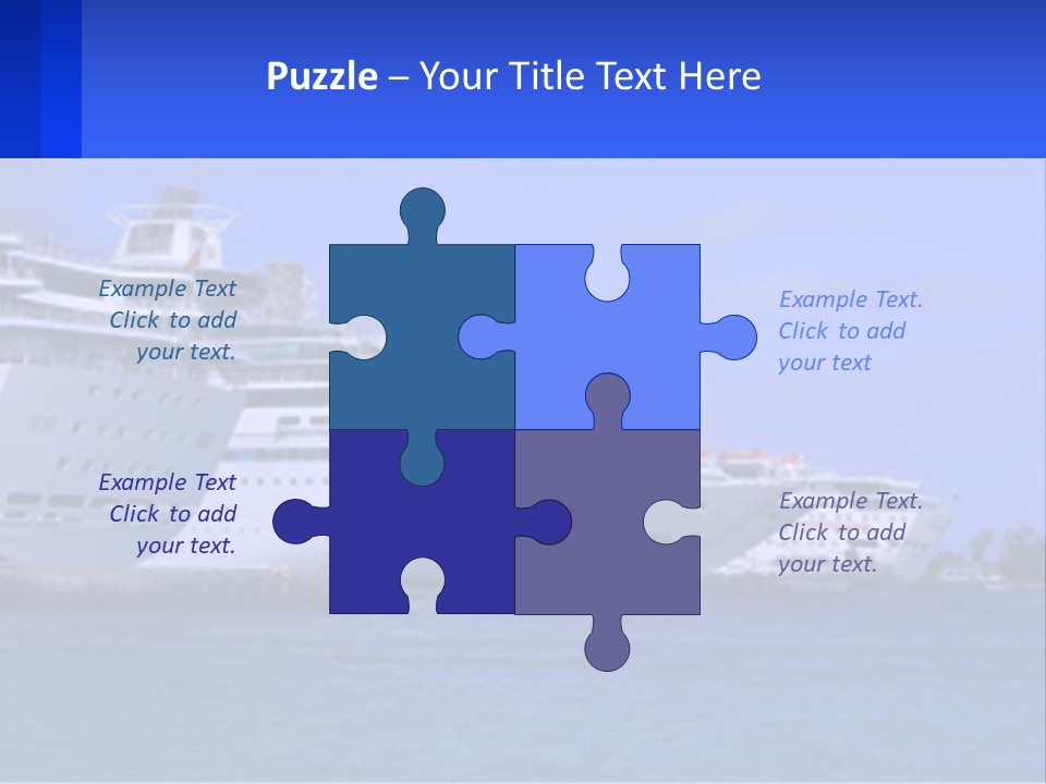 A Row Of Cruise Ships In The Water PowerPoint Template